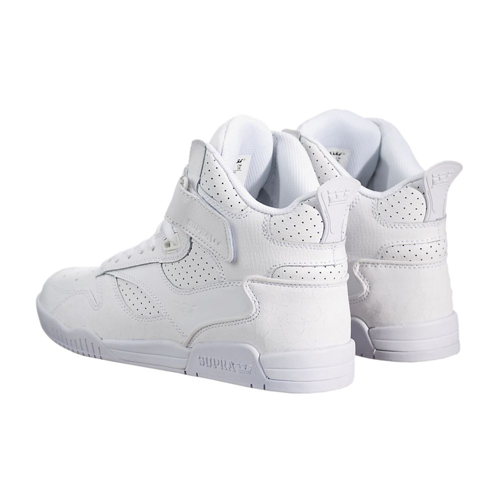 Baskets Montantes Supra Bleeker Blanche White/White Homme | JWS-88604455